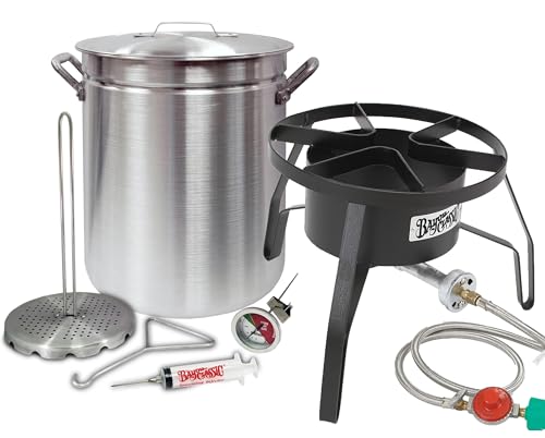 Oversized Turkey Deep Fryer Kit 42 Quart Aluminum "GRAND GOBBLER" for 25+ LBS Turkeys by Bayou Classic
