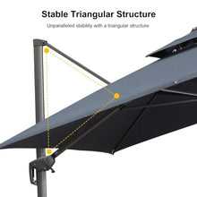 OROTLECT 11 Ft Grey Pole Square Cantilever Umbrella Outdoor Patio Umbrella,Graphite Grey