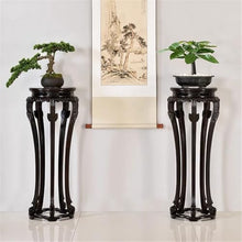 M3b6G8p1 bonsai pot stand Chinese Relief Carving Wooden Display Stand