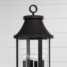 Capital Lighting 953645BK Bridger Transitional Clear Seeded Glass Outdoor Post Lantern, 4-Light 240 Total Watts, 26" H x 12" W, Black
