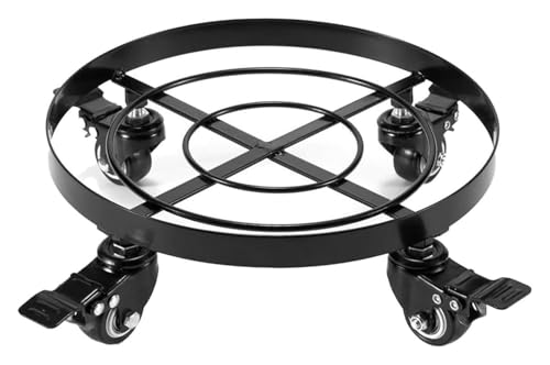 QUANGJN Heavy Duty Plant Caddy with Wheels Iron Stand Trolley for Flower Pots Indoor Outdoor Garden Mover,