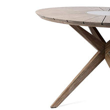 Armen Living LCOADIWDLT Oasis Outdoor Light Eucalyptus Wood and Concrete Round Dining Table, Teak/Gray