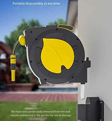 Hose Reel, Wall Mounted Automatic Storage Hose Cart, 180° Rotating Bracket, Suitable For Patio Garden Watering (17m)