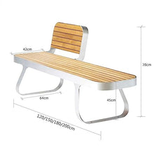 Park Patio Seat Outdoor Garden Park Bench with Backrest, Outdoor Leisure Bench with Hardwood Slats Steel Frame, Modern Outdoor Bench for Streets, Courtyards, Parks, Schools Outdoor Furniture Seating(2