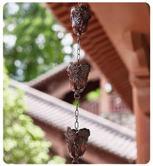 HCZKIUJ Decorative Rain Chains Waterfall, 10ft 12ft 15ft Rain Chains for Gutters for Heavy Rain, Outside Rain Catcher Chains for Porch Garden Decorative (Bronze 4.5m/14.7ft)