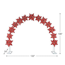 Mr. Christmas 8.5 ft. Illuminated Poinsettia Arch with Warm White LED Lights, Outdoor Christmas Archway Decoration, Holiday Display