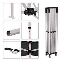 Vispronet 10x15 Instant Canopy Tent and Side Wall – Commercial Grade Steel Frame with Water-Resistant Canopy Top and Sidewall – Bonus Canopy Bag and Stake Kit Included (Black)