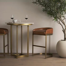 Mercana Tanner Marble & Gold Metal Bistro Table