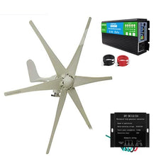 HUIZHITENGDA Low Noise 20000W Wind Generator Vertical Axis Wind Turbine 12V-220V Complete System Kit Low Start Wind Speed with MPPT Controller(White),24v