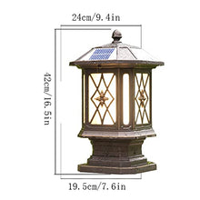 VELLOW Outdoor Solar Post Lights,Aluminum Waterproof Column Lamp with Glass Lampshade,Wall LED Dimmable Home Patio Wall Head Stigma Lamps,Decorations Landscape Lighting for Patio Porch Railing