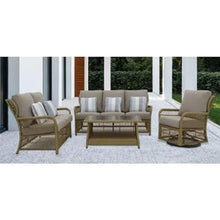 Four Seasons Courtyard Positano Wicker Loveseat Bench with 2 Accent Pillows