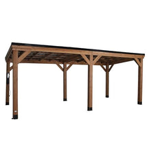 Backyard Discovery Arcadia 20' x 9.5' Cedar Wood Outdoor Gazebo Pavilion Light Brown