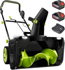 Cordless Snow Blower, 3500W Brushless, 25FT Throw, 30-Min Runtime