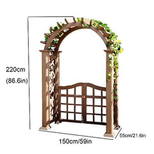 MELPHI Wooden Garden Arch, Outdoor Garden Arch with Double Gate, Garden Arbor for Various Climbing Plant, Outdoor Garden Lawn