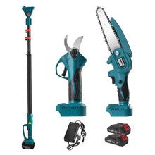 YUEWO Cordless Electric Pruner Kit 1 Inch Pruning Shears and Handheld Electric Chain Saw with 6.99 Feet Foldable Extension Pole SK5 Blades
