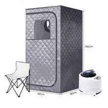 POGHDBXA Sauna Accessories, Movable Sauna Tent Full Body Steam Set Large Pot One Person Spa with Time Temperature Remote Control(Gray)