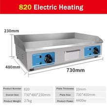 XQZMZSCP Electric Countertop Griddle Flat Top Grill Hot Plate BBQ Commercial Grill with Large Cooking Surface & Adjustable Temperature Control (820)