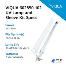 Viqua 602850-102 Ultraviolet Lamp and Sleeve Replacement Kit