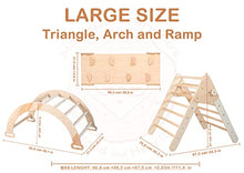Wood And Hearts Kids Gym Set 4-Piece Climbing Triangle & Arch Natural Wood