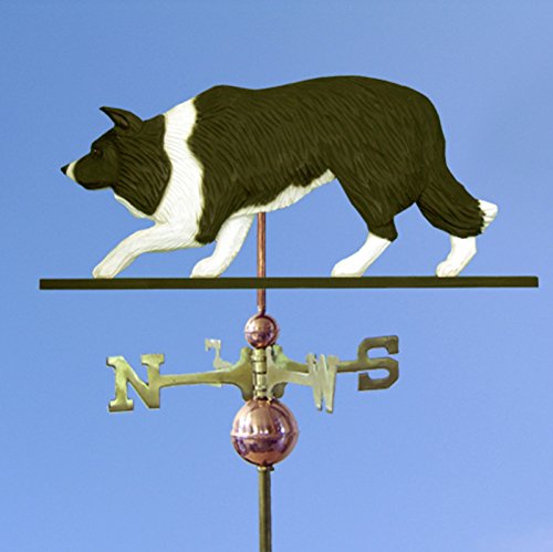 Border Collie Hand Carved & Painted Weathervane 32 Inch Black