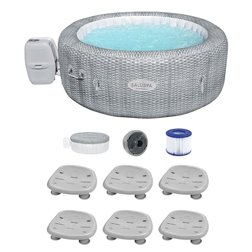 Bestway Coleman Honolulu AirJet Inflatable Hot Tub with EnergySense Cover Gray