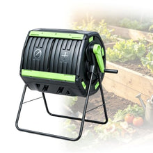 Dual Chamber Rotating Composter Bin for Backyard Garden