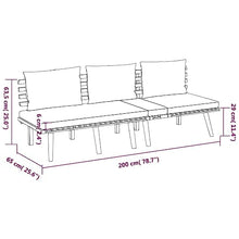 NLQMSU 4-Piece Acacia Wood Garden Lounge Set Dark Grey