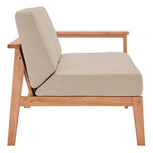 Modway Outdoor Eucalyptus Wood Right-Facing Loveseat Sectional Sofa Natural Taupe