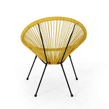 Christopher Knight Home Outdoor Hammock Weave Chair with Steel Frame (Set of 4) - Yellow and Black Finish