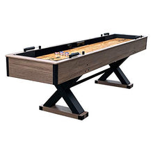 Hathaway Excalibur 9-Ft Shuffleboard Table Rustic Driftwood Finish Black