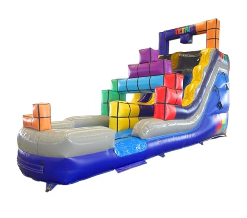 TentandTable Official Tetris™ 15FT Commercial Inflatable Water Slide