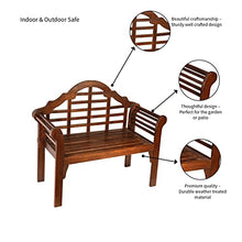 Plow & Hearth Weatherproof Lutyens Eucalyptus Wood Garden Bench | Foldable Patio Benches | Outdoor Furniture Seating for Porch Park Deck | Natural