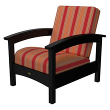 Trex Outdoor Furniture Rockport Club Charcoal Black Arm Chair with Sesame Sunbrella Cushion
