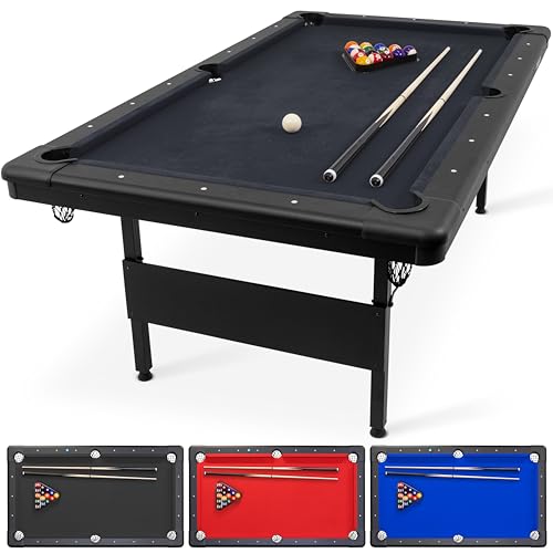 GoSports 7 ft Billiards Table - Portable Pool Table - BLACK