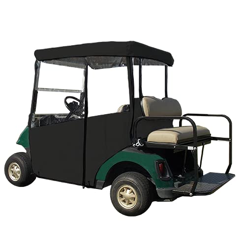 DOORWORKS GOLF CART ENCLOSURES Golf Cart Cover - Black Utility Box/Rear Seat