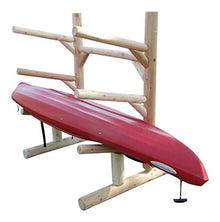 Log Kayak Rack 3-Place 1-Sided Kayak/SUPS Rack Natural