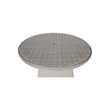International Concepts Outdoor Wicker Patio Furniture Set with Round Table and 6 Chairs Natural