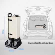 Heavy Duty Beach Wagon, Utility Outdoor Camping Garden Cart, Compact Handcart Portable Shopping Carts Wheelbarrow with Brake Garden Wagon Cart for Equipment Tailgating Beach Trip (black+original wood)