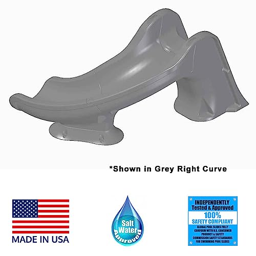 Global Pool Products Splash Inground Water Slide Deck Mounted Right Curve Sand