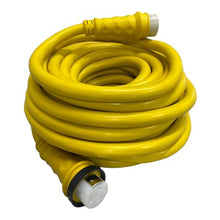 Amp Up Marine & RV Cords 125/250 Volt 50 Amp Shore Power Boat Cord Yellow 100 ft 6 Gauge