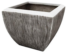 HomeRoots Large Distressed Ribbed Flower Pot Planter Gray