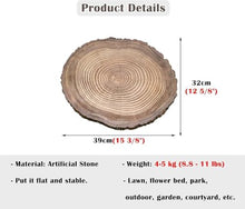Wrobelax Wood Effect Decorative Stepping Stone for Garden Pathway, Rustic Log Texture Paving Stones - Outside Dimensional Foot Stone Kit for Flower Bed, Round Design(Color:5 Pack)