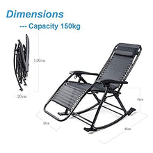 FENOKD Rocking Chair Gravity Chair Recliner Chair Rocking Chair with Brown Padded Cushion for Adults in Living Room Folding Lightweight | Outdoor Garden Reclining Patio Cha
