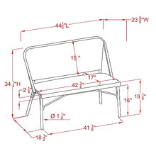 24/7 Shop at Home Cato Modern 2-Seater Aluminum and All-Weather Wicker Outdoor Loveseat for Backyard, Patio, Garden, Deck, Porch, Gray and Natural Brown