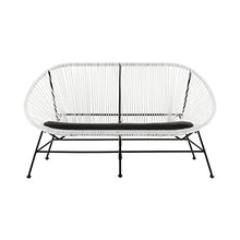 Linon Charleston White Woven Hammock Style Outdoor Loveseat