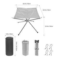 Portable Outdoor Fire Pit Camping with Carrying Bag Rollable Stainless Steel Mesh Fireplace Outdoor Picnic Fire Pit for Patio,Backyard and Garden