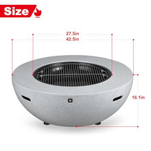 Art3d 42.5" Round Fire Pit, Modern Outdoor Fire Pits for Outside Patio, Bonfires, Heating & BBQ
