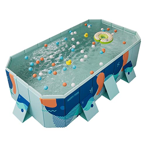 TQQEPOOL Summer Portable Kiddie Pool for Kids,Foldable Slip-Resistant Kiddie Pool for Kids Large,Pet Wading Pool for Indoor and Outdoor (Color : Dieff Blue, Size : 3m)