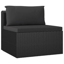 MNCVXAXG 9 Piece Patio Lounge Set with Cushions Poly Rattan Black