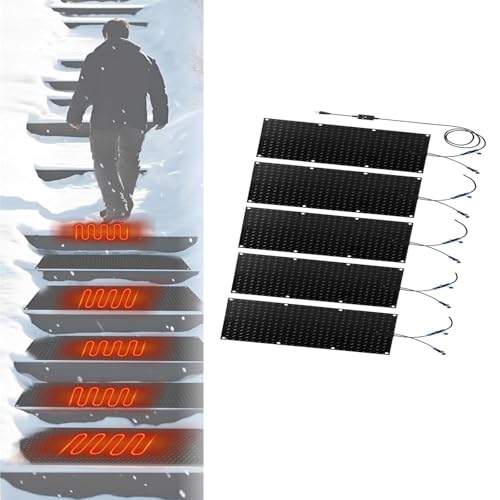 YTNGTT Snow Melting Mats for Outdoor Driveways & Stairs - Non-Slip, Waterproof, 360W Power Cord - Winter Snow Removal Solution(30x90cmx5Pcs)